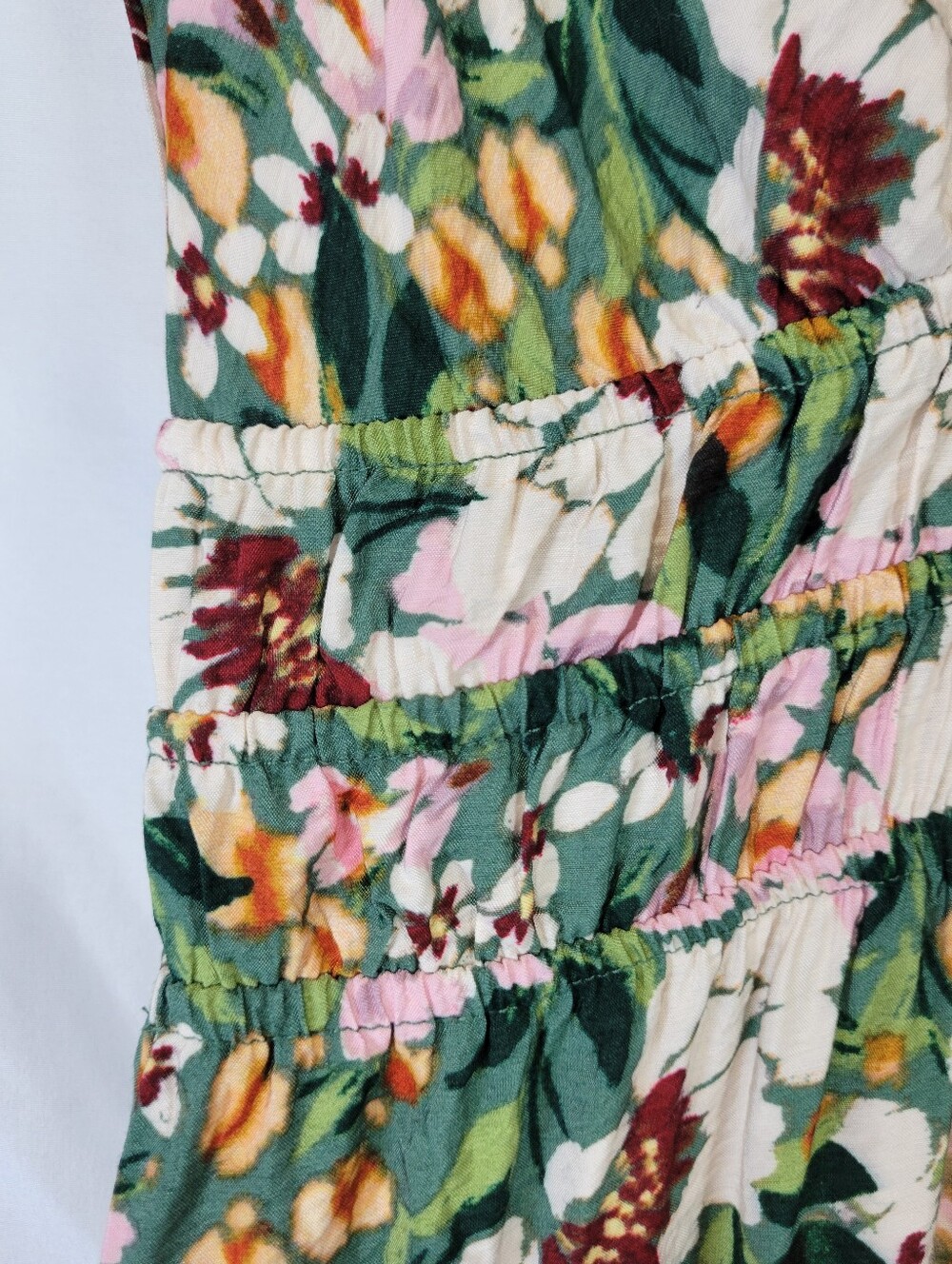 Floral Ruffle Cottagecore Feminine Chic High-low Prarie, Flowergarden Midi Dress - Picture 6 of 13